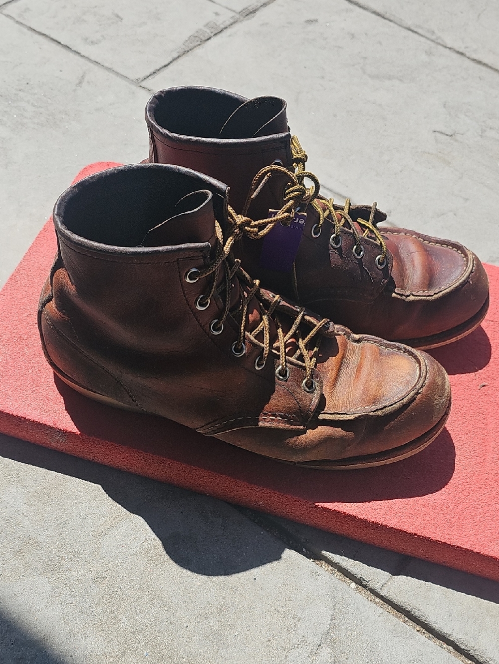 Red Wing Shoes Brown Leather Moc-Toe Work Boots